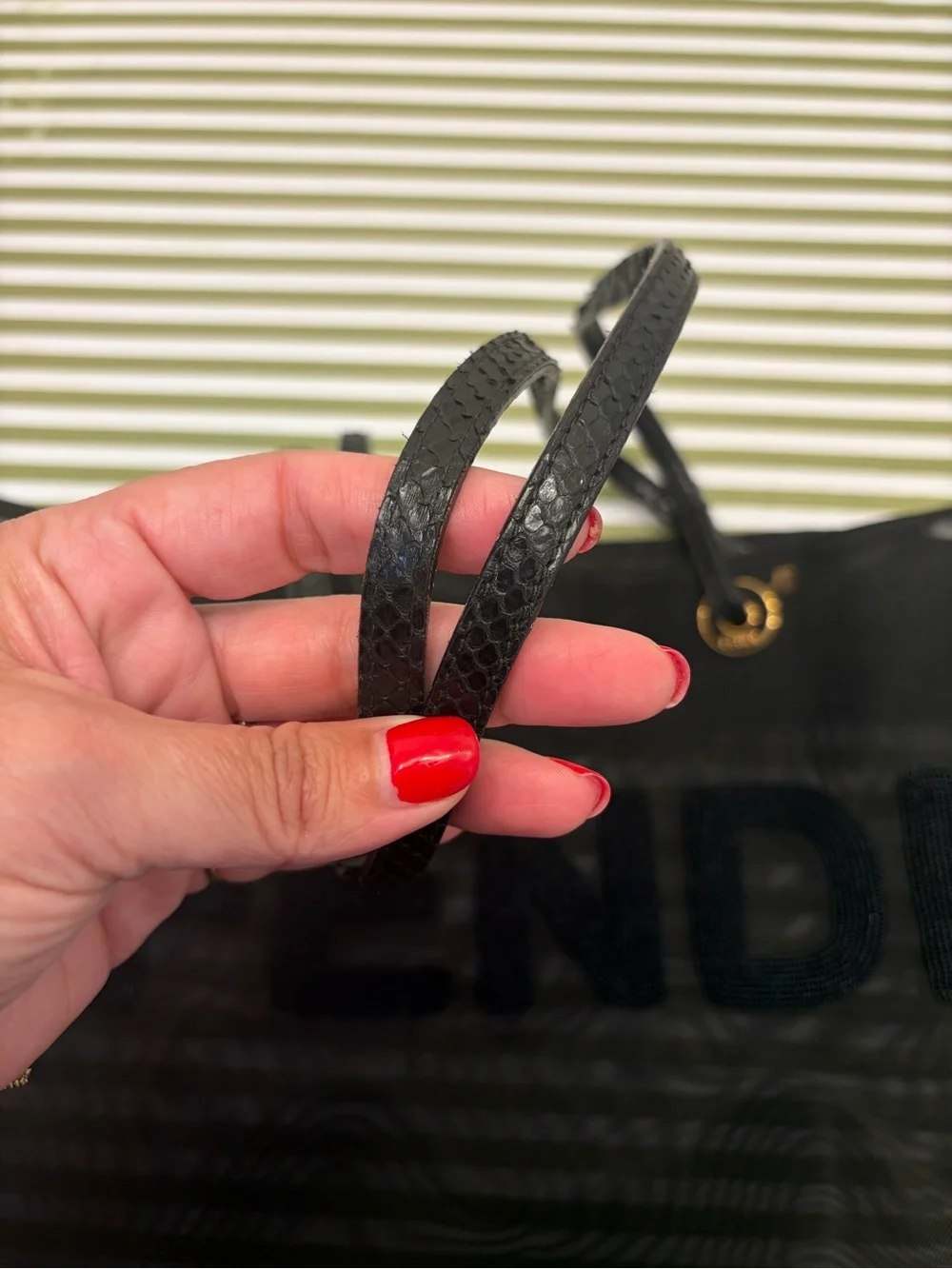 Fendi Black Mesh Beaded Tote Bag